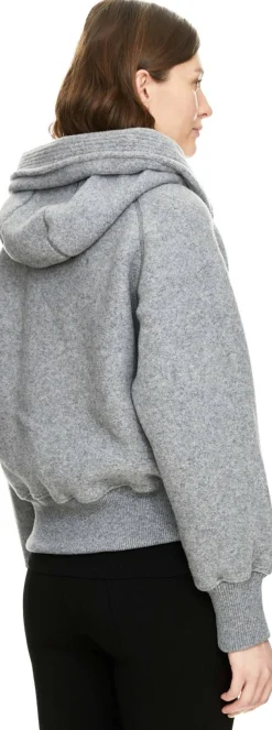 Fleece-Bomberjacke 'Chilliwack' mit Kapuze Grau