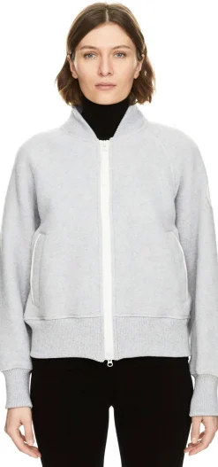 Fleece-Bomberjacke 'Sierra' Hellgrau