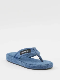 Flip-Flops in Denim-Optik Blau