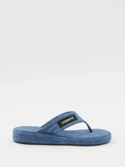 Flip-Flops in Denim-Optik Blau