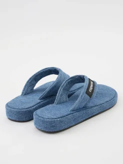 Flip-Flops in Denim-Optik Blau