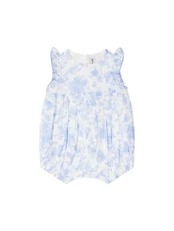 Floraler Body mit Rüschen Blau