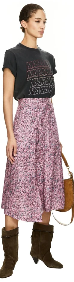 Floraler Rock 'Cacia' aus Jacquard Rosé