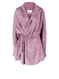 Florales Hemdblusenkleid 'Harmony' aus Jacquard Rosa