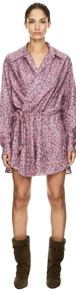 Florales Hemdblusenkleid 'Harmony' aus Jacquard Rosa
