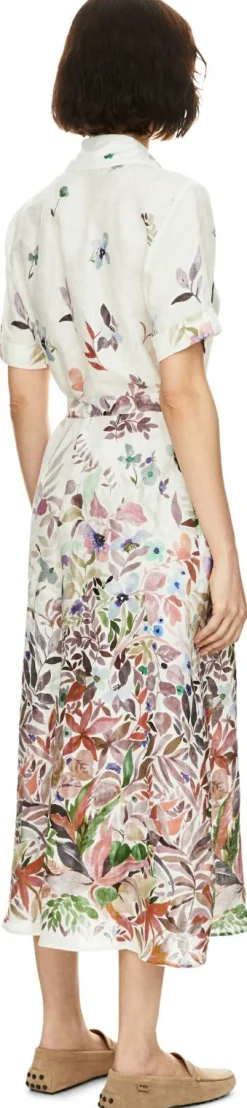 Florales Hemdblusenkleid 'Jesy Flower' aus Leinen Multi