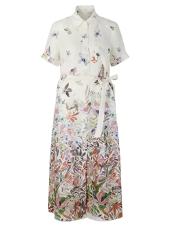 Florales Hemdblusenkleid 'Jesy Flower' aus Leinen Multi