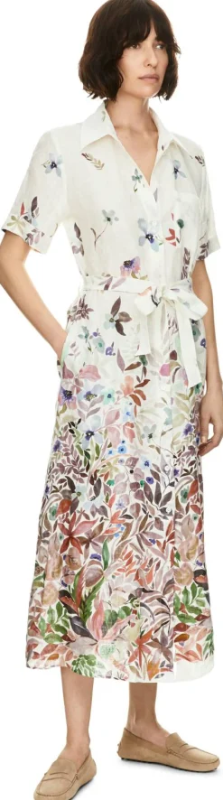 Florales Hemdblusenkleid 'Jesy Flower' aus Leinen Multi