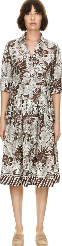 Florales Midikleid 'Aisha' Braun