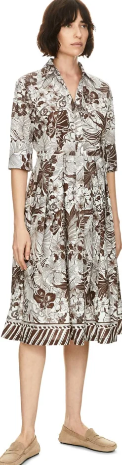 Florales Midikleid 'Aisha' Braun