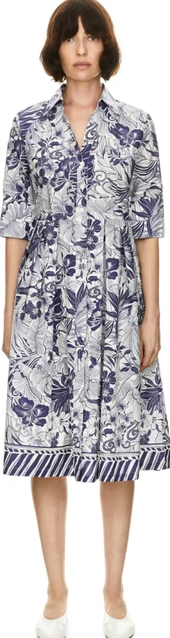Florales Midikleid 'Aisha' Indigo