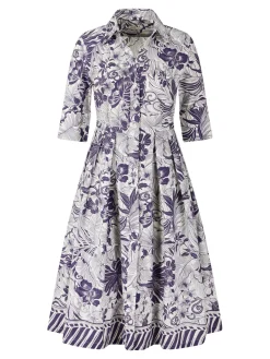 Florales Midikleid 'Aisha' Indigo