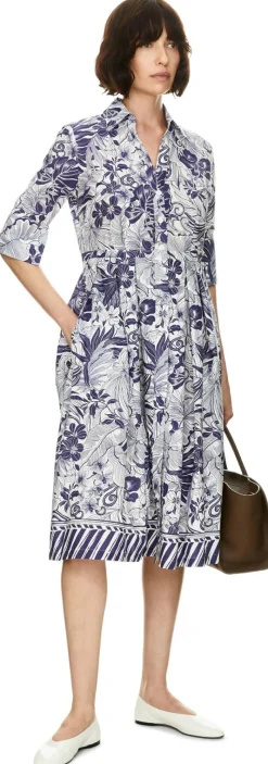 Florales Midikleid 'Aisha' Indigo