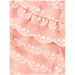 Florales Set aus Rüschenkleid und Mütze Rosé