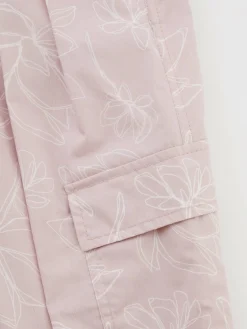 Florale Stoffhose Flieder