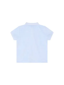 Frottee-Poloshirt mit Igel-Patch Blau