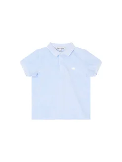 Frottee-Poloshirt mit Igel-Patch Blau