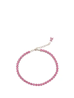 Fußkette 'Tennis' Silber/Pink