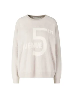 Gebürsteter Cashmere-Pullover '5Th Avenue' Kitt/Ecru