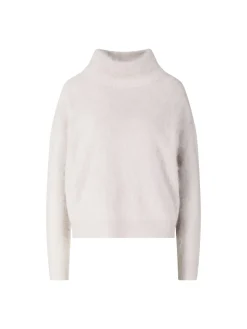 Gebürsteter Cashmere-Pullover 'Embla' mit Stehkragen Kitt