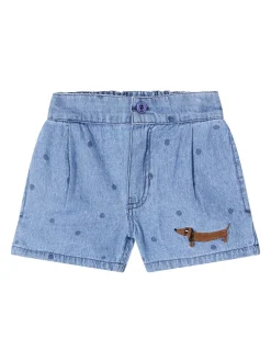 Gepunktete Denim-Shorts 'dots' Blau