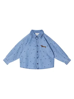 Gepunktetes Jeanshemd 'dots' Blau
