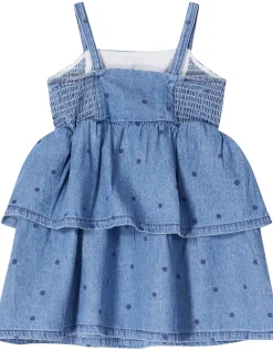Gepunktetes Jeanskleid 'Dots' Blau