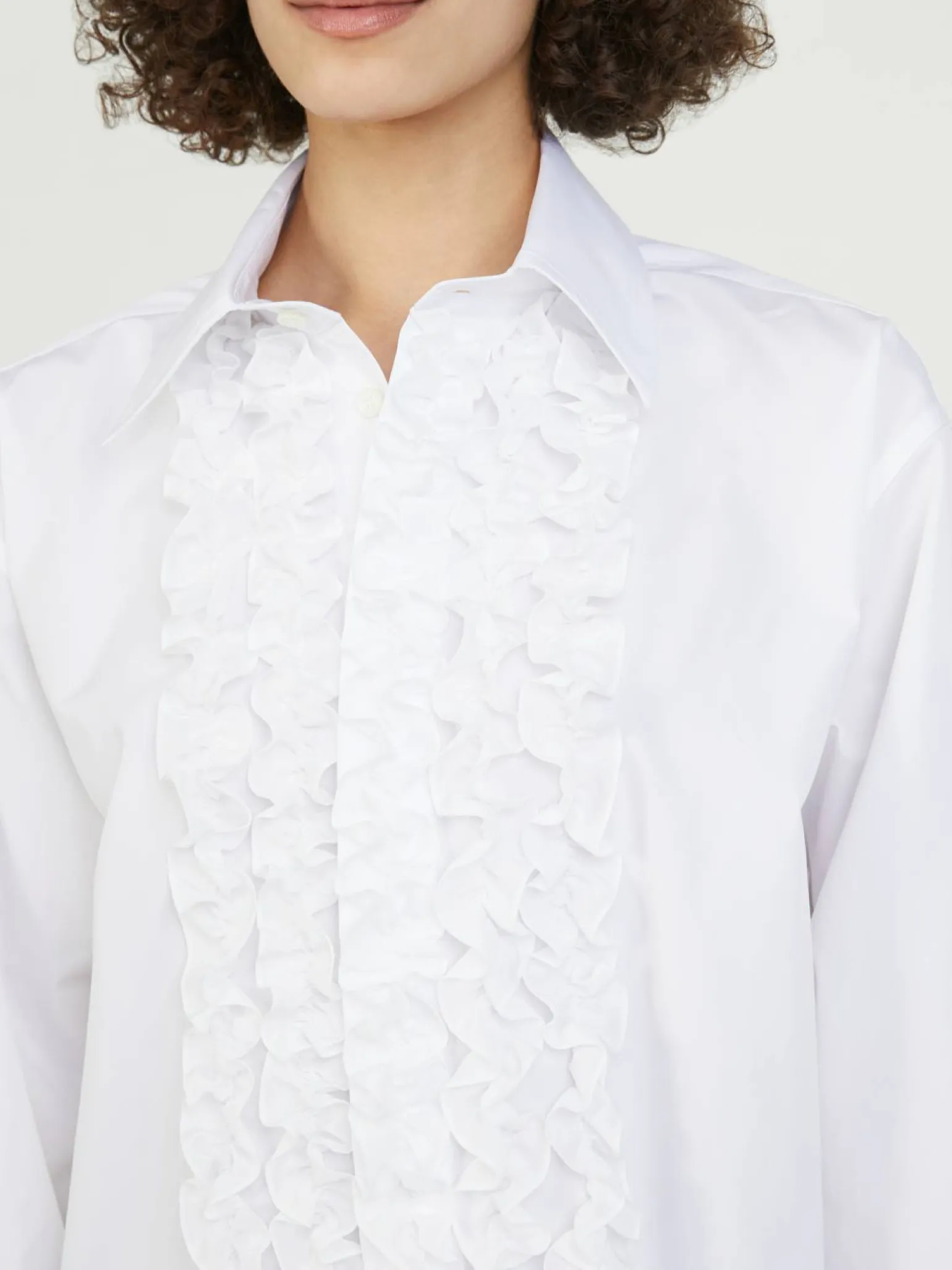 Geraffte Bluse Weiß