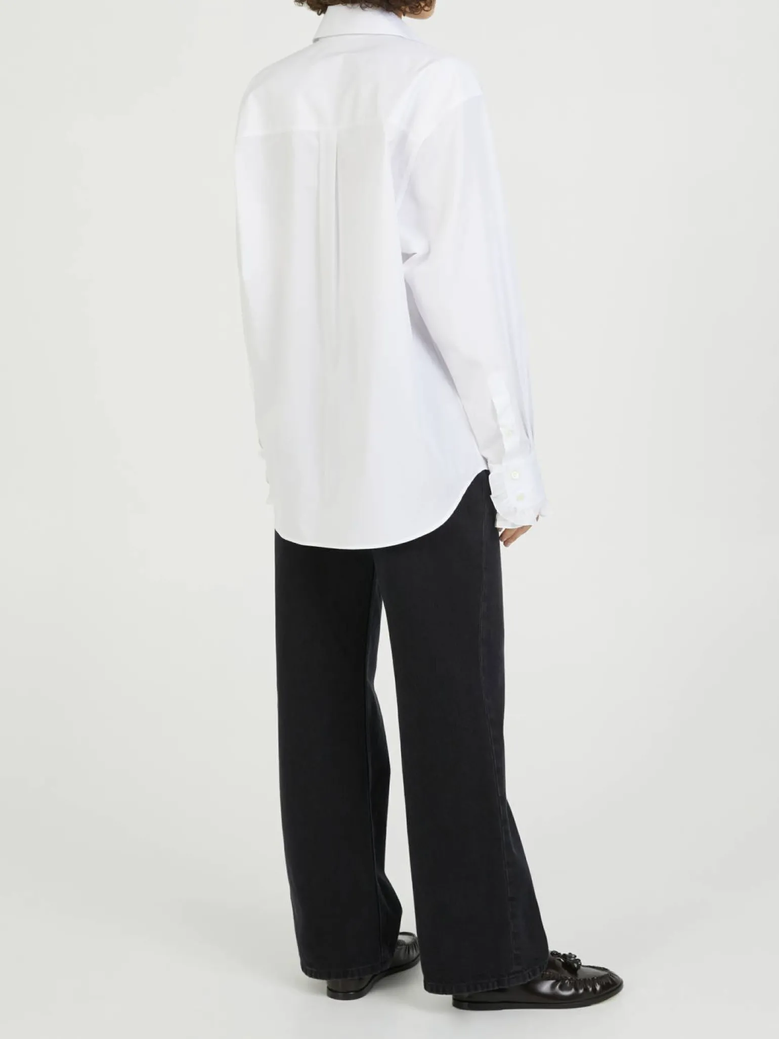 Geraffte Bluse Weiß