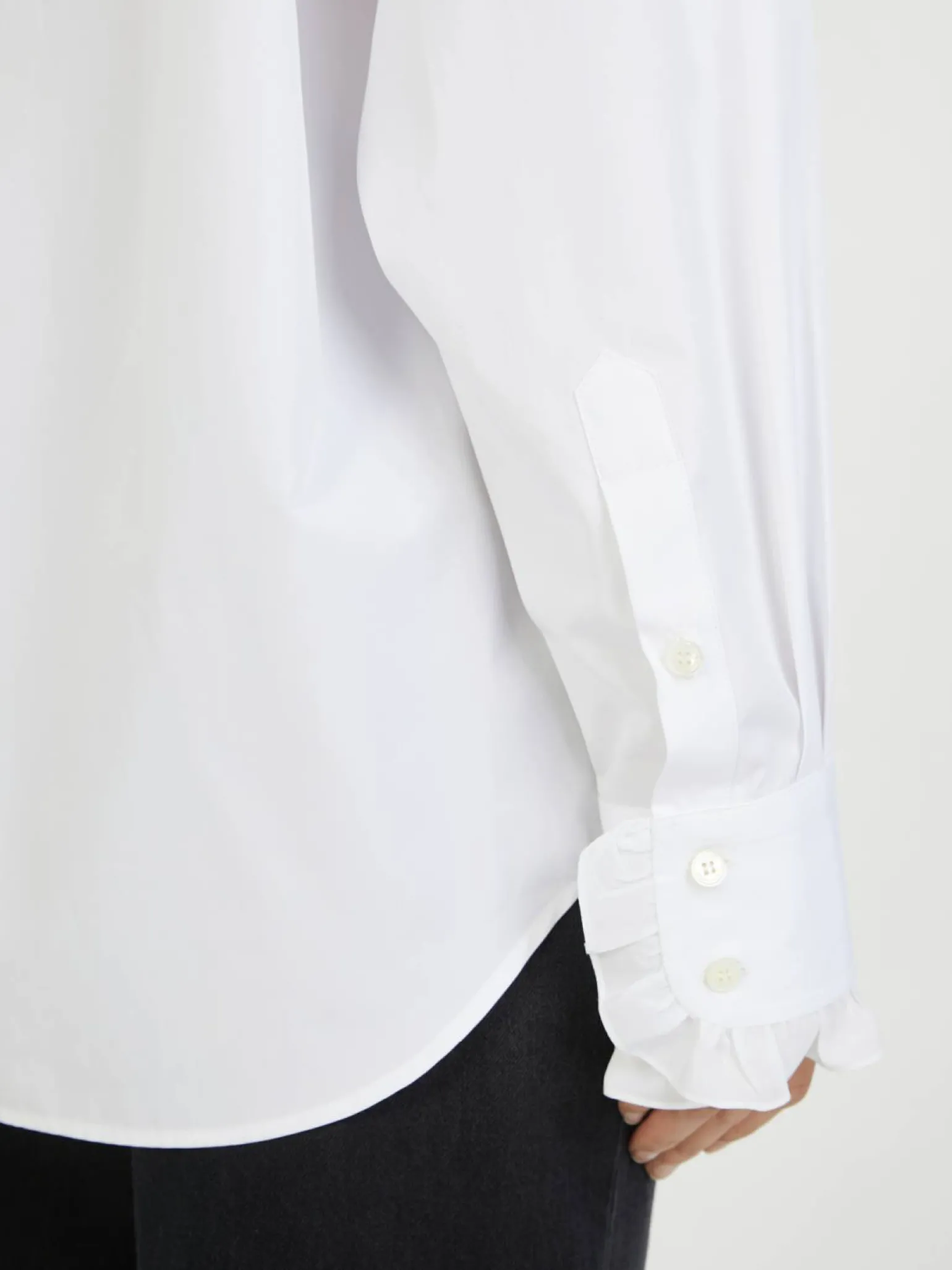Geraffte Bluse Weiß