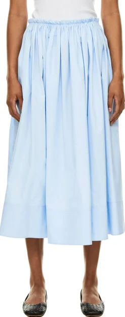 Geraffter Maxirock 'Shiva' Hellblau