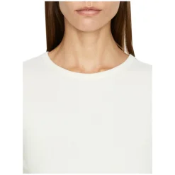Geripptes Langarmshirt Crème