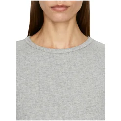 Geripptes Langarmshirt Grau