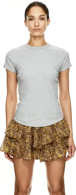 Geripptes T-Shirt 'Taomi' Grau