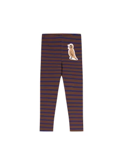 Gesteifte Leggings 'Stripe Bird Patch' Braun
