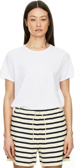 Gestreifte Baumwollshorts Crème