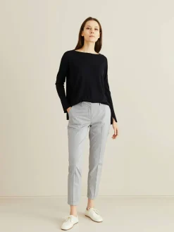 Gestreifte Chino 'City' Blau/Weiß