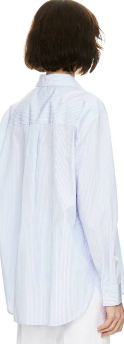 Gestreifte Hemdbluse 'Pamy' Hellblau