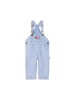Gestreifte Latzhose 'Nope' Blau