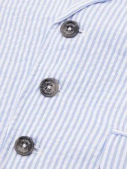 Gestreifter Baumwollblazer Blau