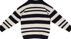 Gestreifter Wollpullover 'Jorge' Marineblau/Beige