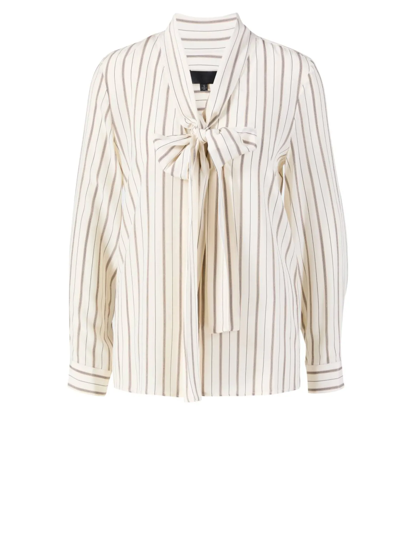 Gestreifte Seidenbluse 'Angelique' mit Lavallière-Kragen Crème