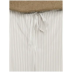 Gestreifte Seidenhose 'Yayah' Weiß