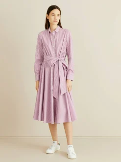 Gestreiftes Hemdblusenkleid 'Salerno' Pink/Weiß