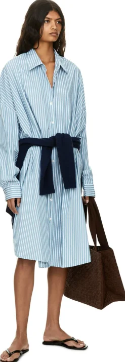 Gestreiftes Hemdkleid 'Dasia' Petrol
