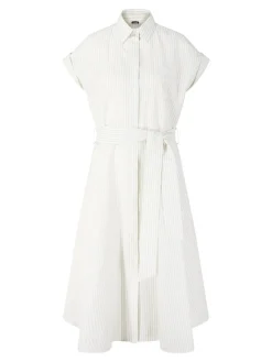 Gestreiftes Hemdkleid Hellgrau