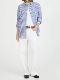 Gestreiftes Hemd Marineblau