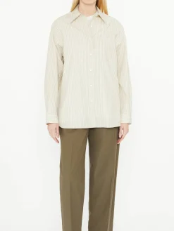 Gestreiftes Hemd 'Nesson' Beige