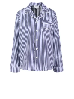 Gestreiftes Hemd 'Pyjama' Hellblau/Weiß