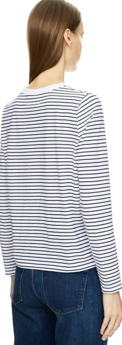 Gestreiftes Langarmshirt Dunkelblau/Weiß